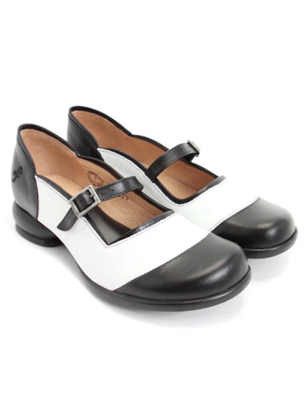 John Fluevog // Custom Black and White Mary Jane Flats